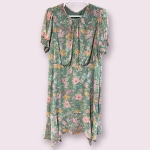 Vince Camuto Women’s Green Floral Flowy Midi Dress Size 18W